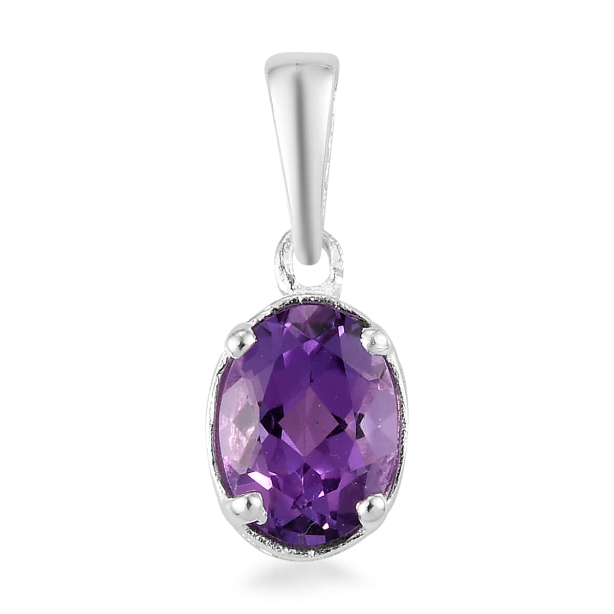Premium Mashamba Amethyst Solitaire Ring (Size 8.0) and Pendant in Sterling Silver 2.25 ctw image number 5