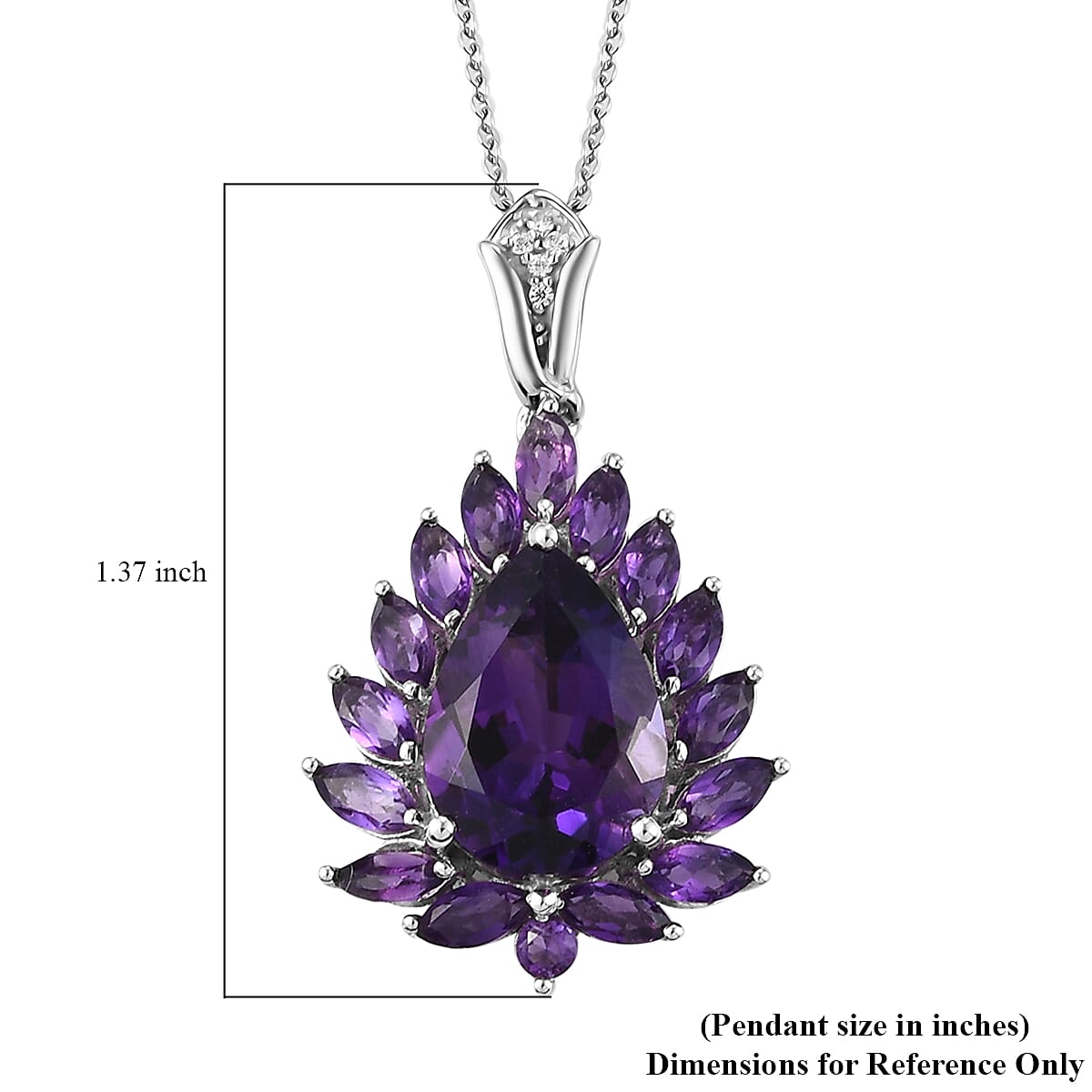 Premium Moroccan Amethyst and Multi Gemstone Pendant Necklace 20 Inches in Platinum Over Sterling Silver 7.50 ctw