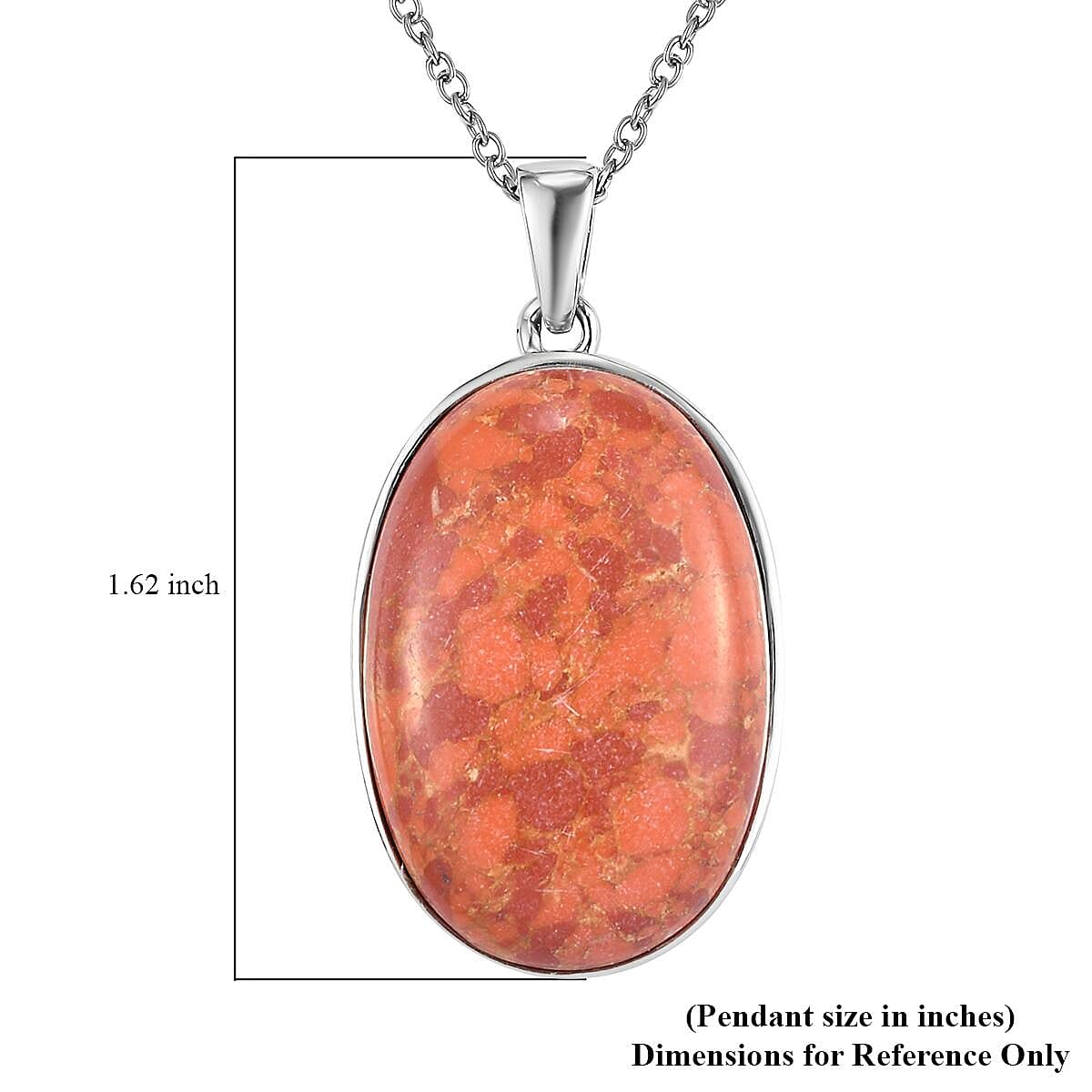 Mojave Orange Turquoise Pendant Necklace (24) in 14K YG & Platinum Over Copper with Magnet and Stainless Steel 28.65 ctw | Tarnish-Free, Waterproof, Sweat Proof Jewelry image number 6