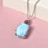 Larimar and Orissa Rhodolite Garnet Pendant Necklace (20 Inches) in Platinum Over Sterling Silver 21.50 ctw image number 1