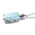 Larimar and Orissa Rhodolite Garnet Pendant Necklace (20 Inches) in Platinum Over Sterling Silver 21.50 ctw image number 3