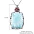 Larimar and Orissa Rhodolite Garnet Pendant Necklace (20 Inches) in Platinum Over Sterling Silver 21.50 ctw image number 6