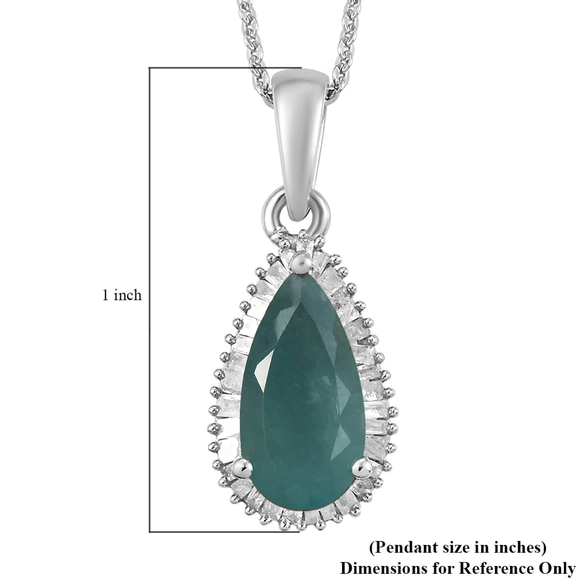 Grandidierite and Diamond Halo Pendant Necklace 20 Inches in Platinum Over Sterling Silver 2.00 ctw image number 6