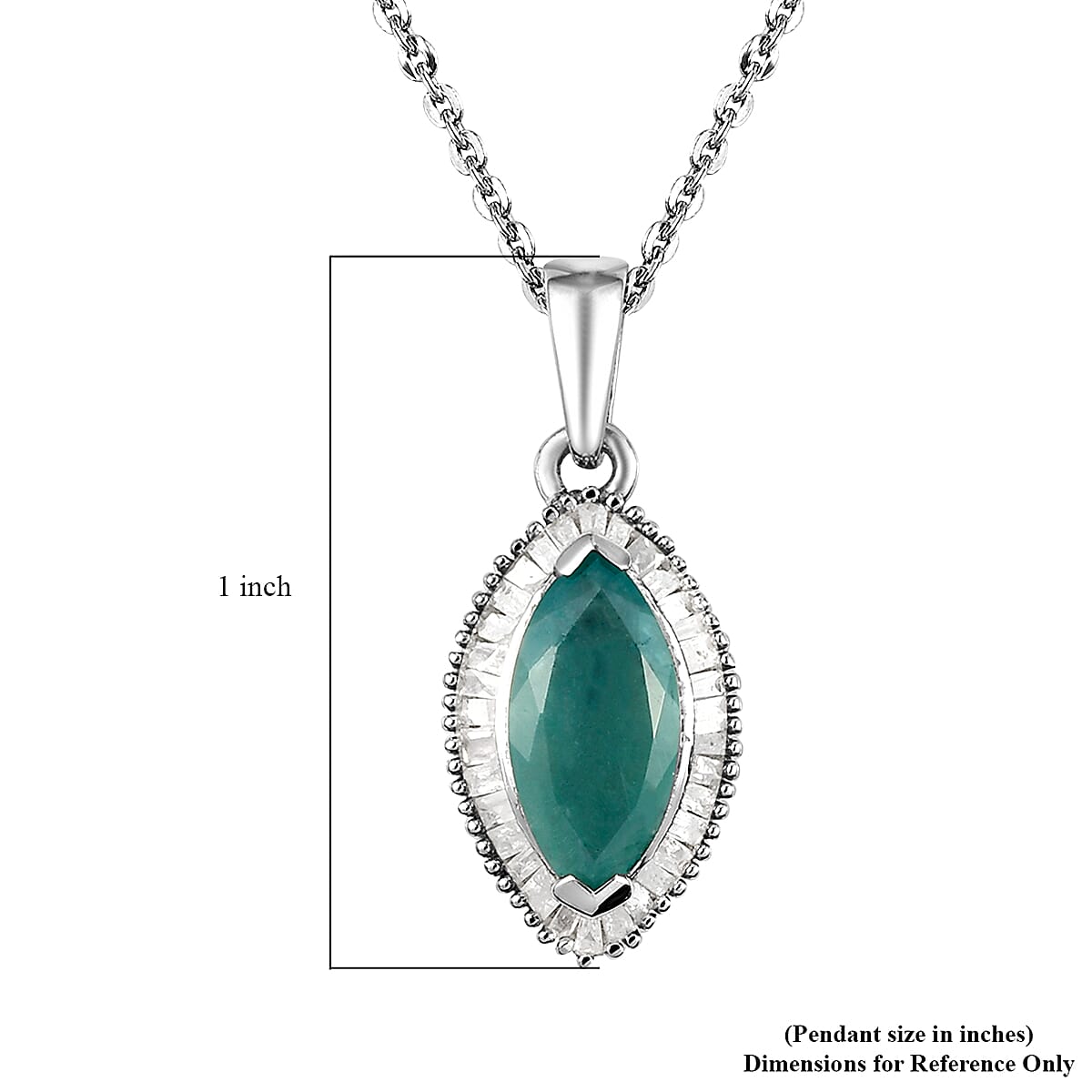 Grandidierite and Diamond Halo Pendant Necklace 20 Inches in Platinum Over Sterling Silver 2.00 ctw image number 6