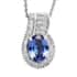 Tanzanite and Diamond Pendant Necklace 20 Inches in Platinum Over Sterling Silver 1.50 ctw image number 0