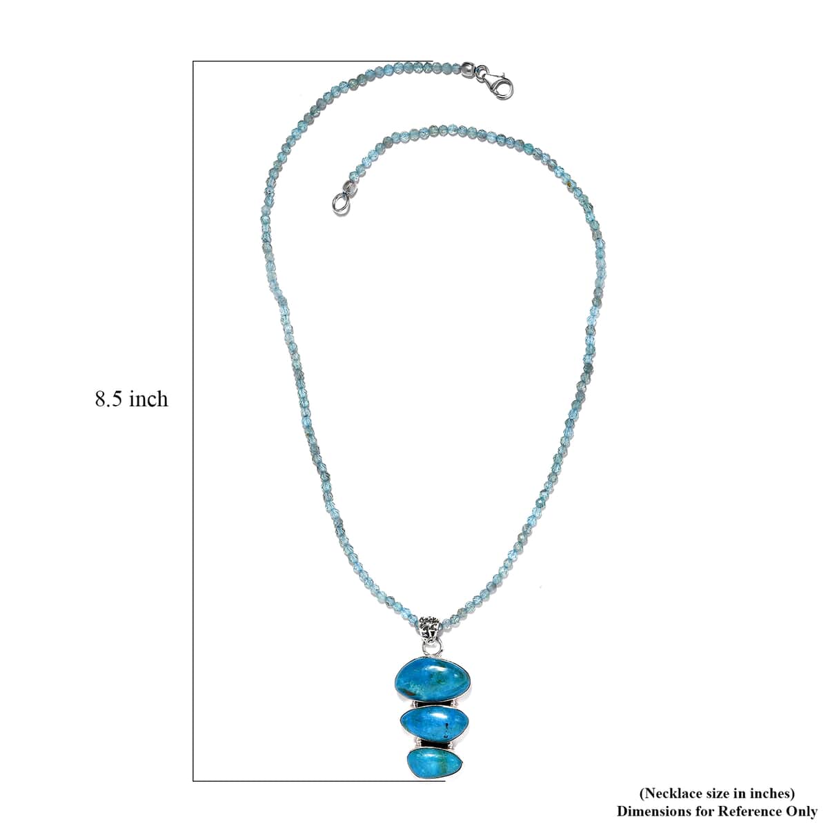 Artisan Crafted Peruvian Opalina Pendant with Malgache Neon Apatite Beaded Necklace 20 Inches in Sterling Silver 51.40 ctw image number 5
