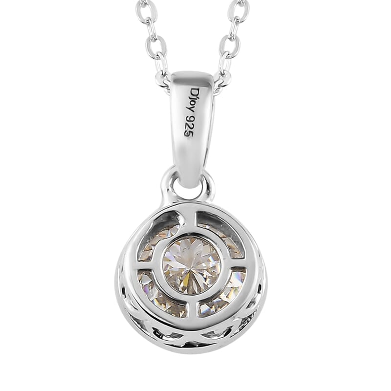 100 Facet Strontium Titanate Solitaire Pendant Necklace 20 Inches in Platinum Over Sterling Silver 3.10 ctw