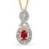 Premium Ouro Fino Rubellite and Natural White Zircon Infinity Pendant Necklace 20 Inches in Vermeil Yellow Gold Over Sterling Silver 0.40 ctw image number 0