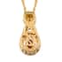 Premium Ouro Fino Rubellite and Natural White Zircon Infinity Pendant Necklace 20 Inches in Vermeil Yellow Gold Over Sterling Silver 0.40 ctw image number 4