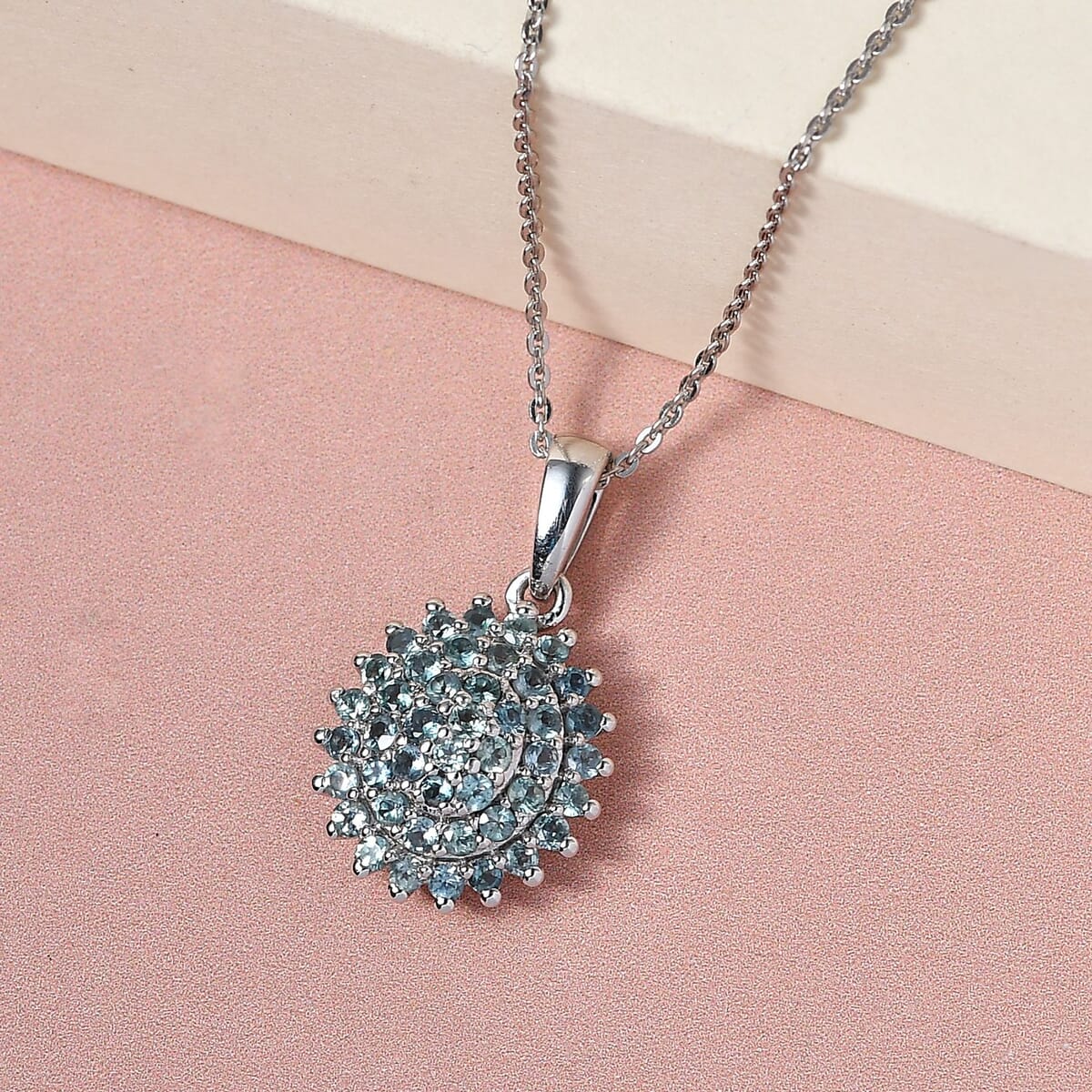 Narsipatnam Alexandrite Floral Pendant Necklace 20 Inches in Platinum Over Sterling Silver 1.10 ctw image number 1