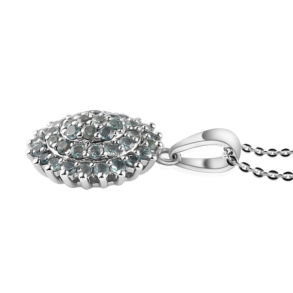 Narsipatnam Alexandrite Floral Pendant Necklace 20 Inches in Platinum Over Sterling Silver 1.10 ctw image number 3