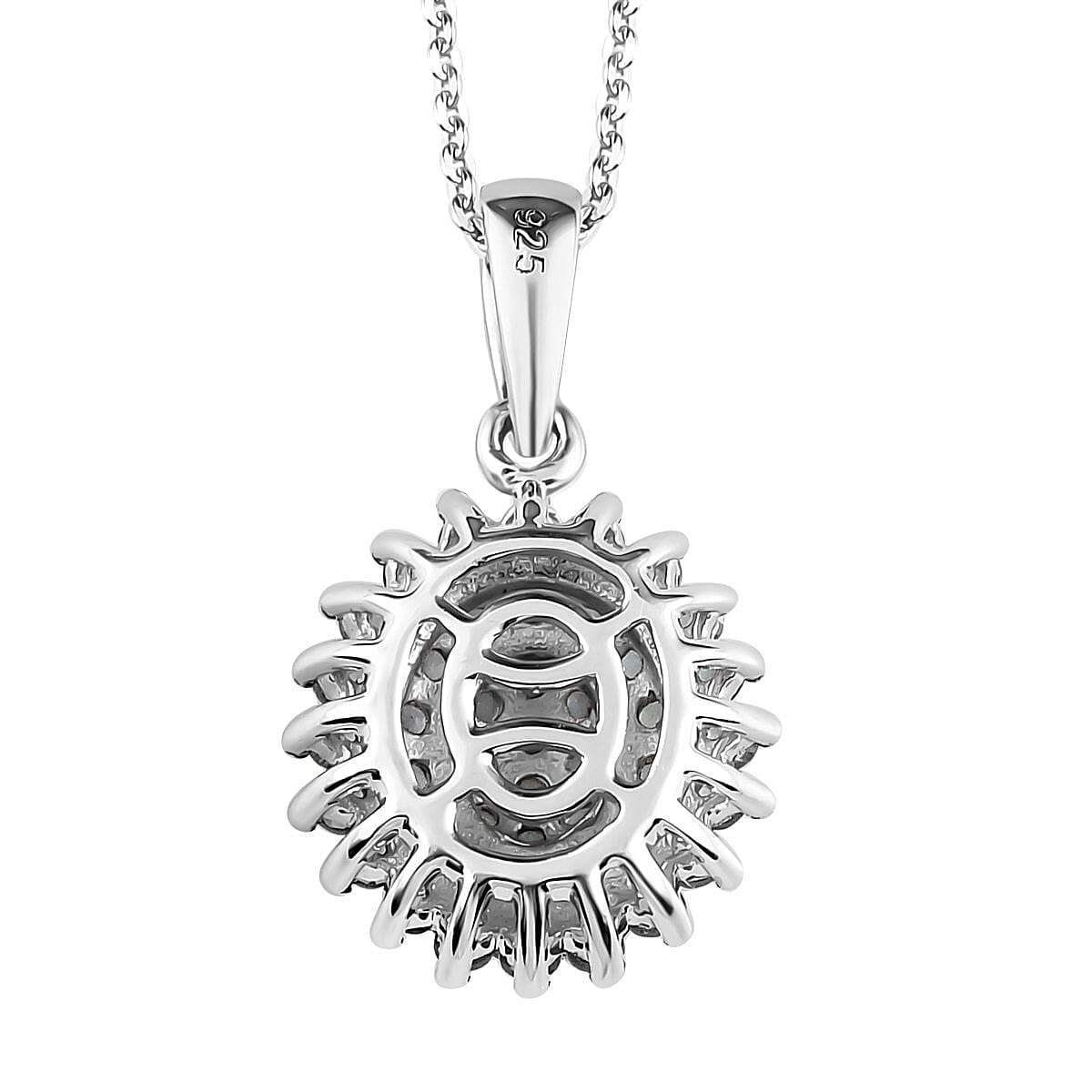 Narsipatnam Alexandrite Floral Pendant Necklace 20 Inches in Platinum Over Sterling Silver 1.10 ctw