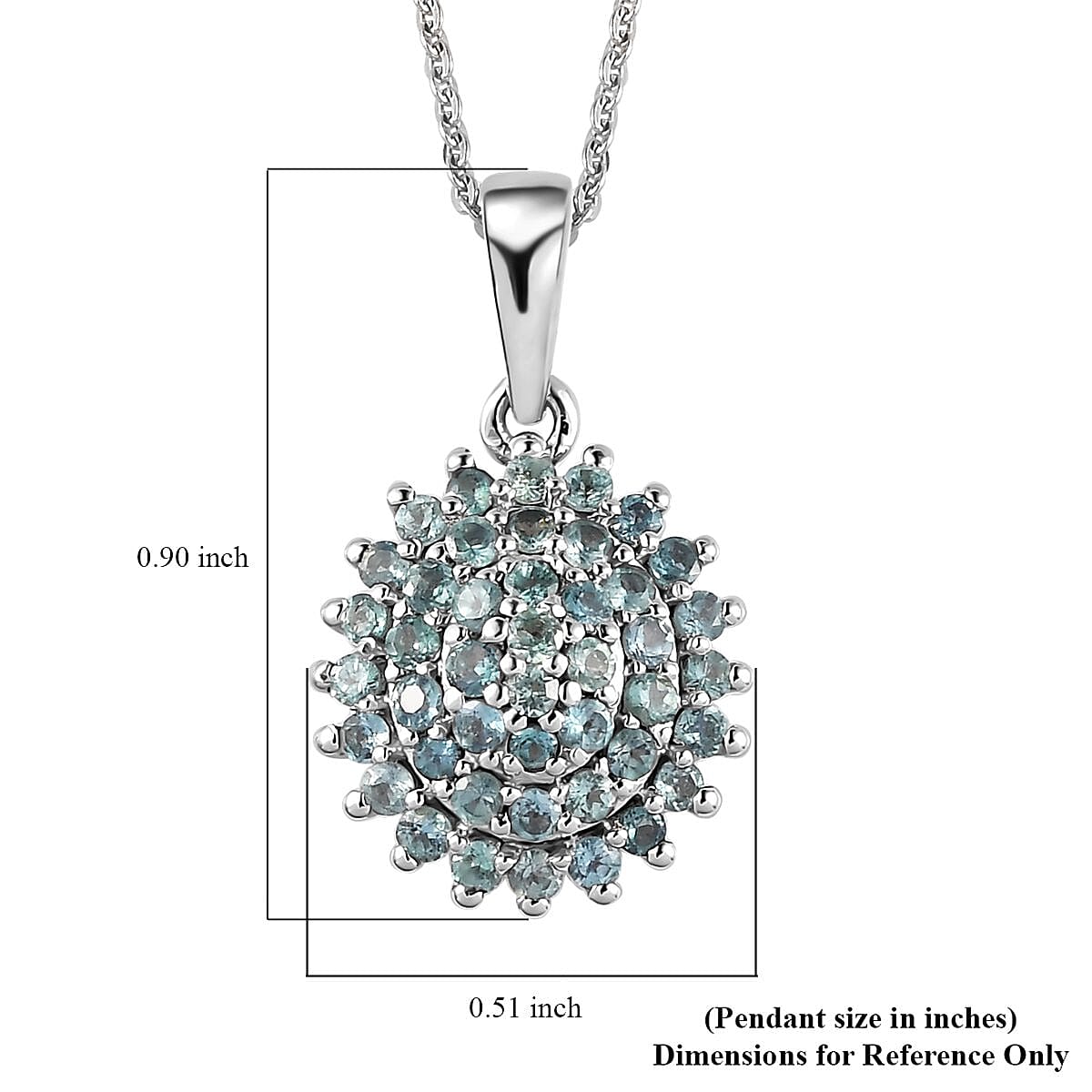 Narsipatnam Alexandrite Floral Pendant Necklace 20 Inches in Platinum Over Sterling Silver 1.10 ctw