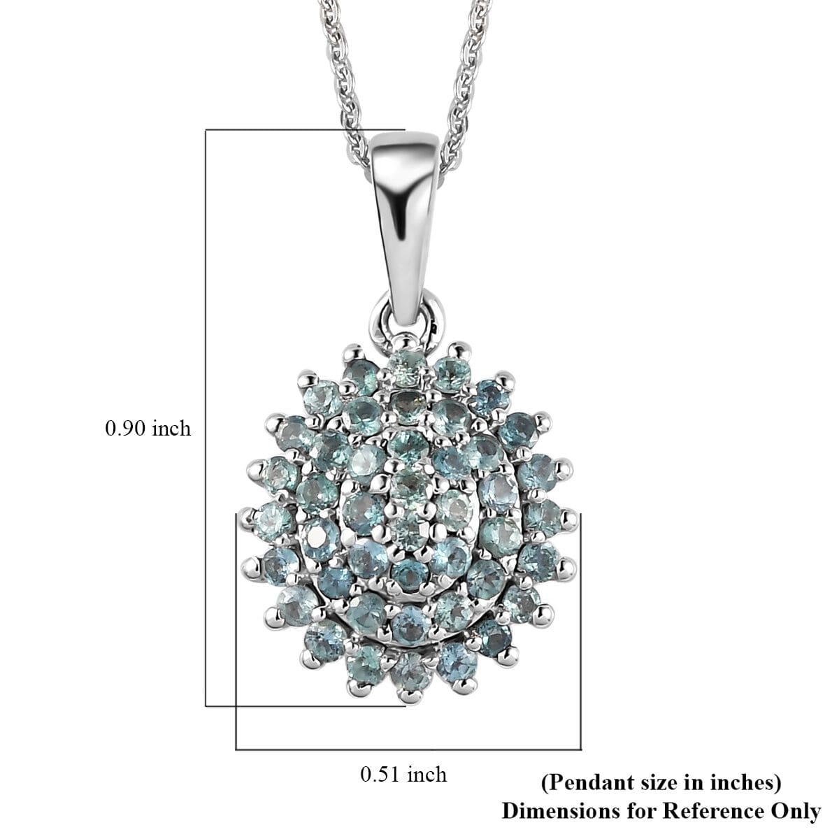 Narsipatnam Alexandrite Floral Pendant Necklace 20 Inches in Platinum Over Sterling Silver 1.10 ctw image number 6