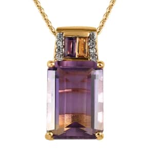 Premium Anahi Ametrine Pendant Necklace, Multi Gemstone Accents Pendant Necklace, 20 Inch Pendant Necklace, Vermeil Yellow Gold Over Sterling Silver Necklace 7.10 ctw