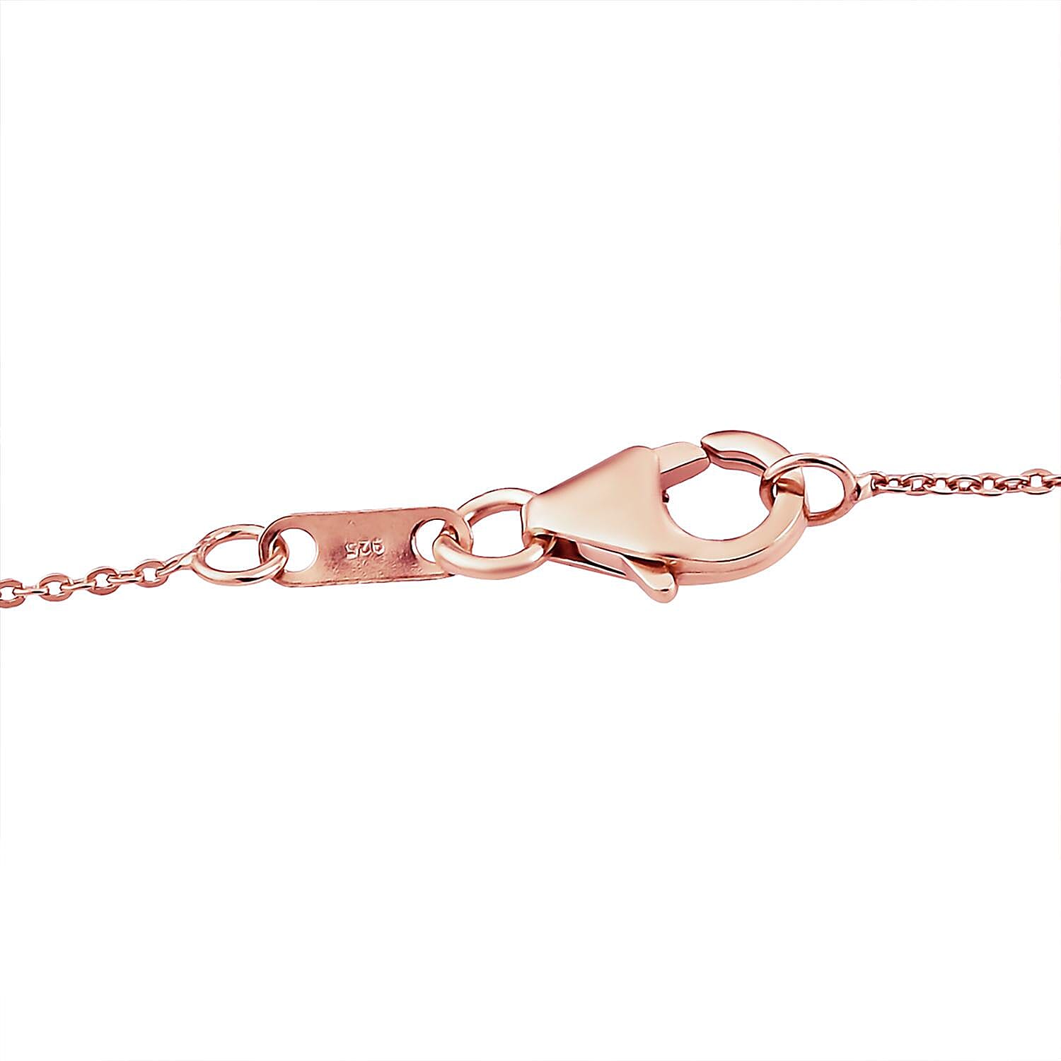 Blush Tourmaline and White Zircon Sunburst Pendant Necklace 20 Inches in Vermeil Rose Gold Over Sterling Silver 1.00 ctw