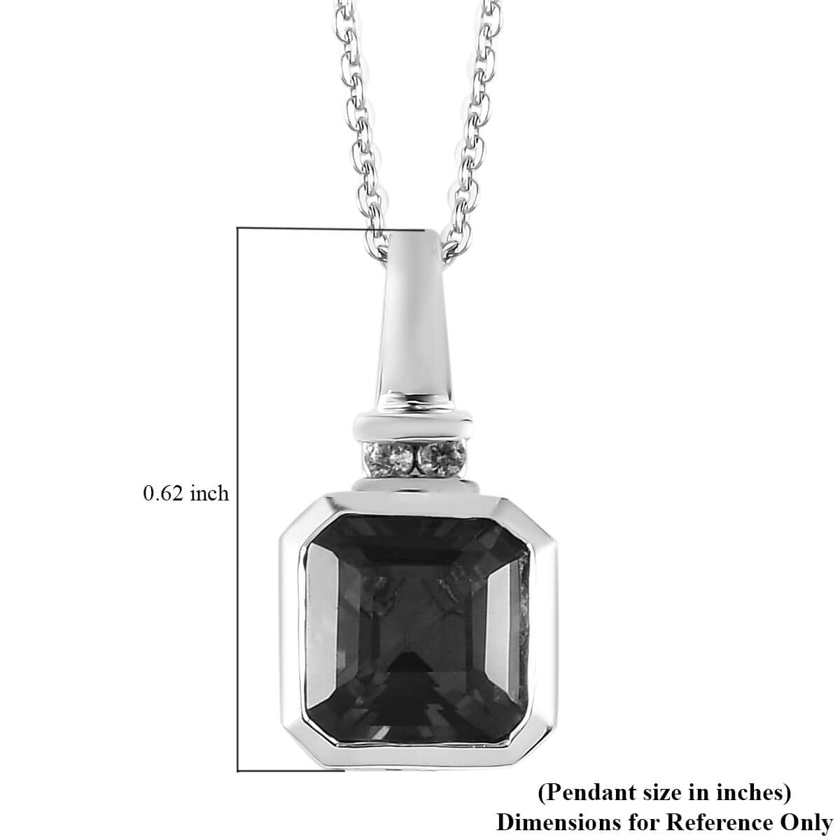Asscher Cut Brazilian Pink Petalite and Madagascar Pink Sapphire Pendant Necklace 20 Inches in Platinum Over Sterling Silver 1.50 ctw image number 6