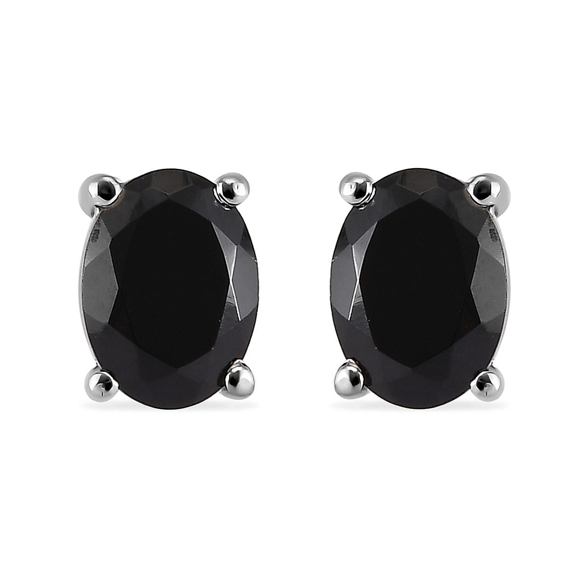 Thai Black Spinel Solitaire Ring (Size 5.0), Stud Earrings and Pendant Necklace 20 Inches in Stainless Steel 18.60 ctw