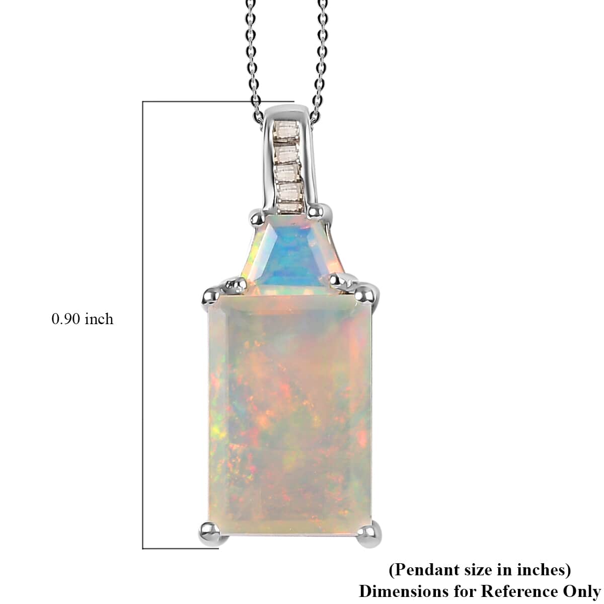 TLV Premium Ethiopian Welo Opal, Natural Champagne Diamond Pendant Necklace (20 Inches) in Platinum Over Sterling Silver 2.85 ctw image number 5