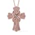 Natural Pink Diamond Cross Pendant Necklace 20 Inches in Vermeil Rose Gold Over Sterling Silver 0.50 ctw image number 0