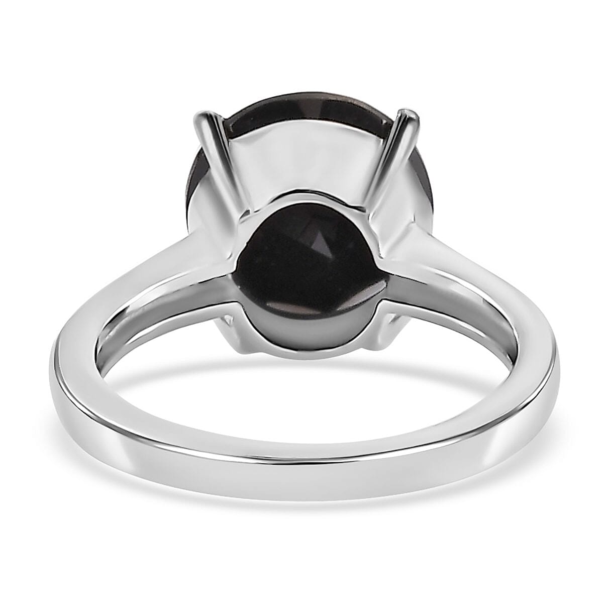Thai Black Spinel Solitaire Ring (Size 7.0) and Pendant in Stainless Steel 9.10 ctw | Tarnish-Free, Waterproof, Sweat Proof Jewelry image number 4