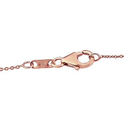 Natural Pink Diamond Cluster Pendant Necklace 20 Inches in Vermeil Rose Gold Over Sterling Silver 0.33 ctw