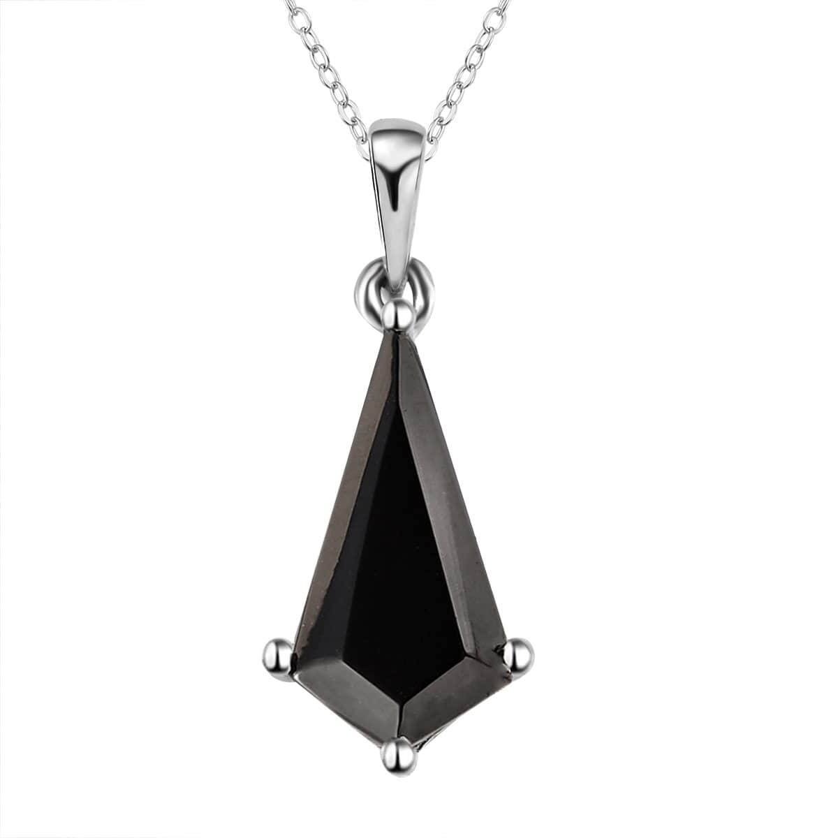 Elite Shungite Kite Shape Pendant Necklace 20 Inches in Platinum Over Sterling Silver 1.85 ctw image number 0
