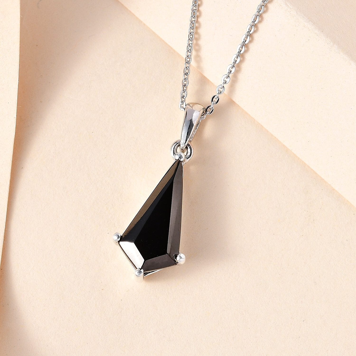 Elite Shungite Kite Shape Pendant Necklace 20 Inches in Platinum Over Sterling Silver 1.85 ctw