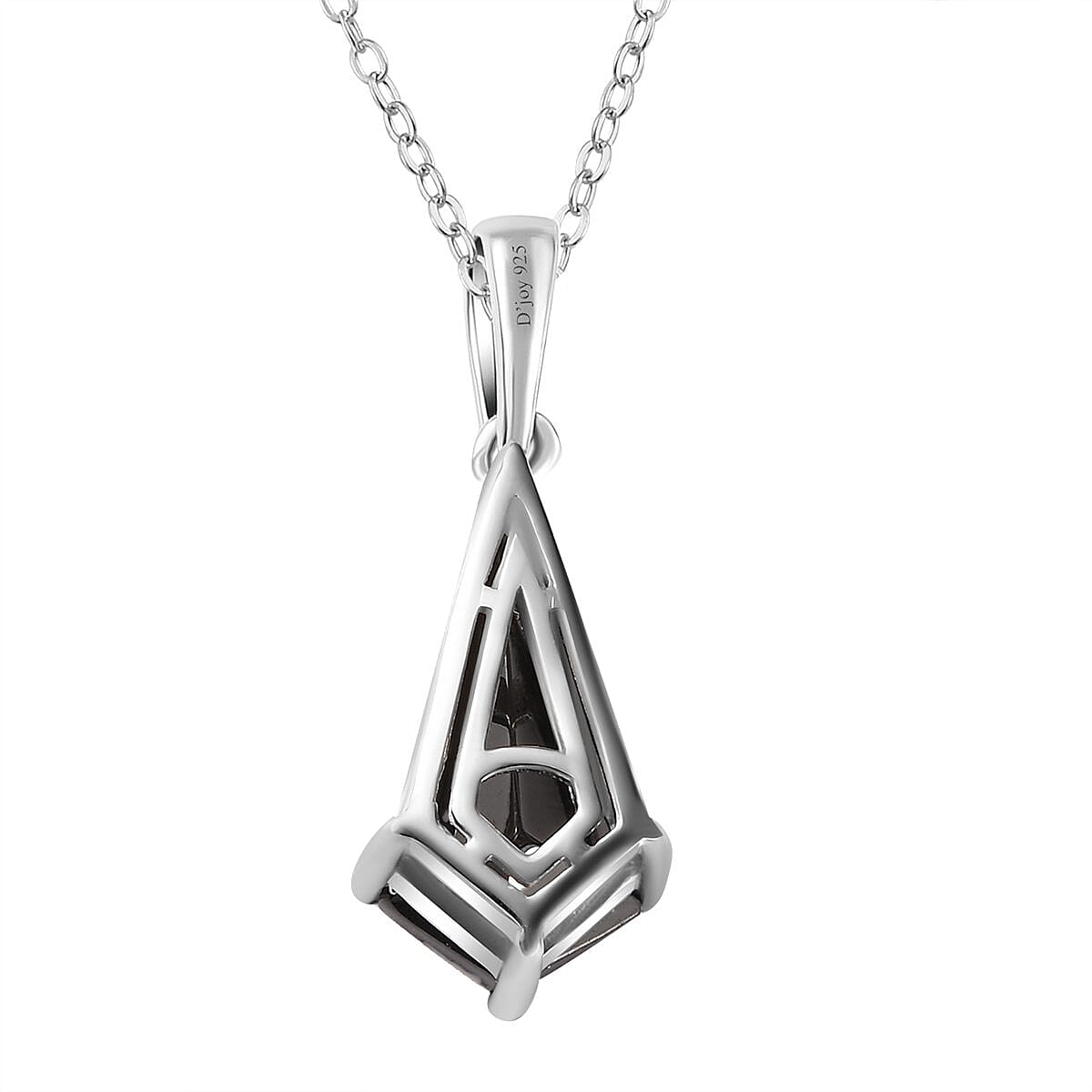 Elite Shungite Kite Shape Pendant Necklace 20 Inches in Platinum Over Sterling Silver 1.85 ctw