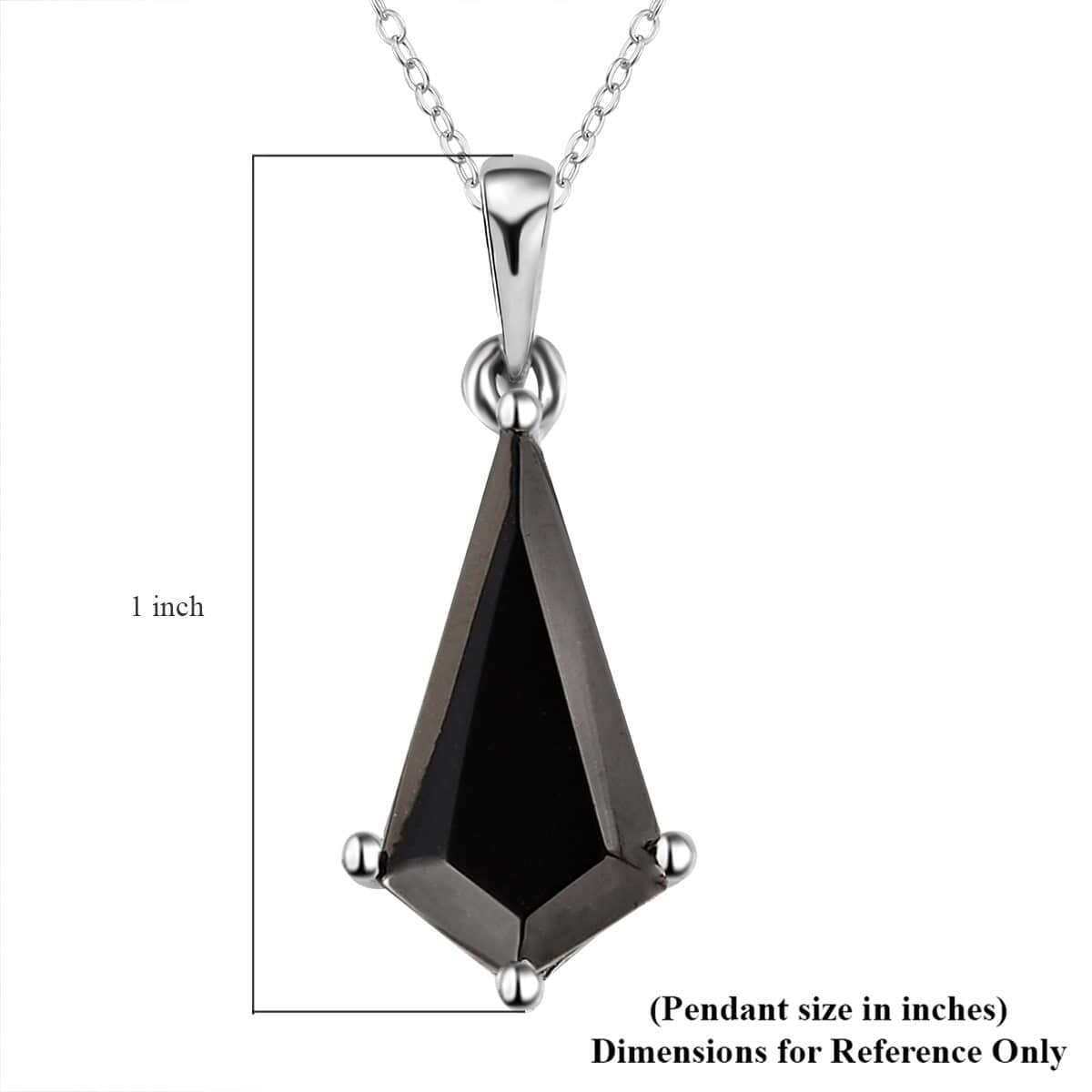 Elite Shungite Kite Shape Pendant Necklace 20 Inches in Platinum Over Sterling Silver 1.85 ctw image number 5