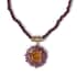 Dahlia Cut Premium Brazilian Citrine and Orissa Rhodolite Garnet Floral Pendant with Beaded Necklace 20 Inches in Vermeil YG & Platinum Over Sterling Silver 134.15 ctw image number 0