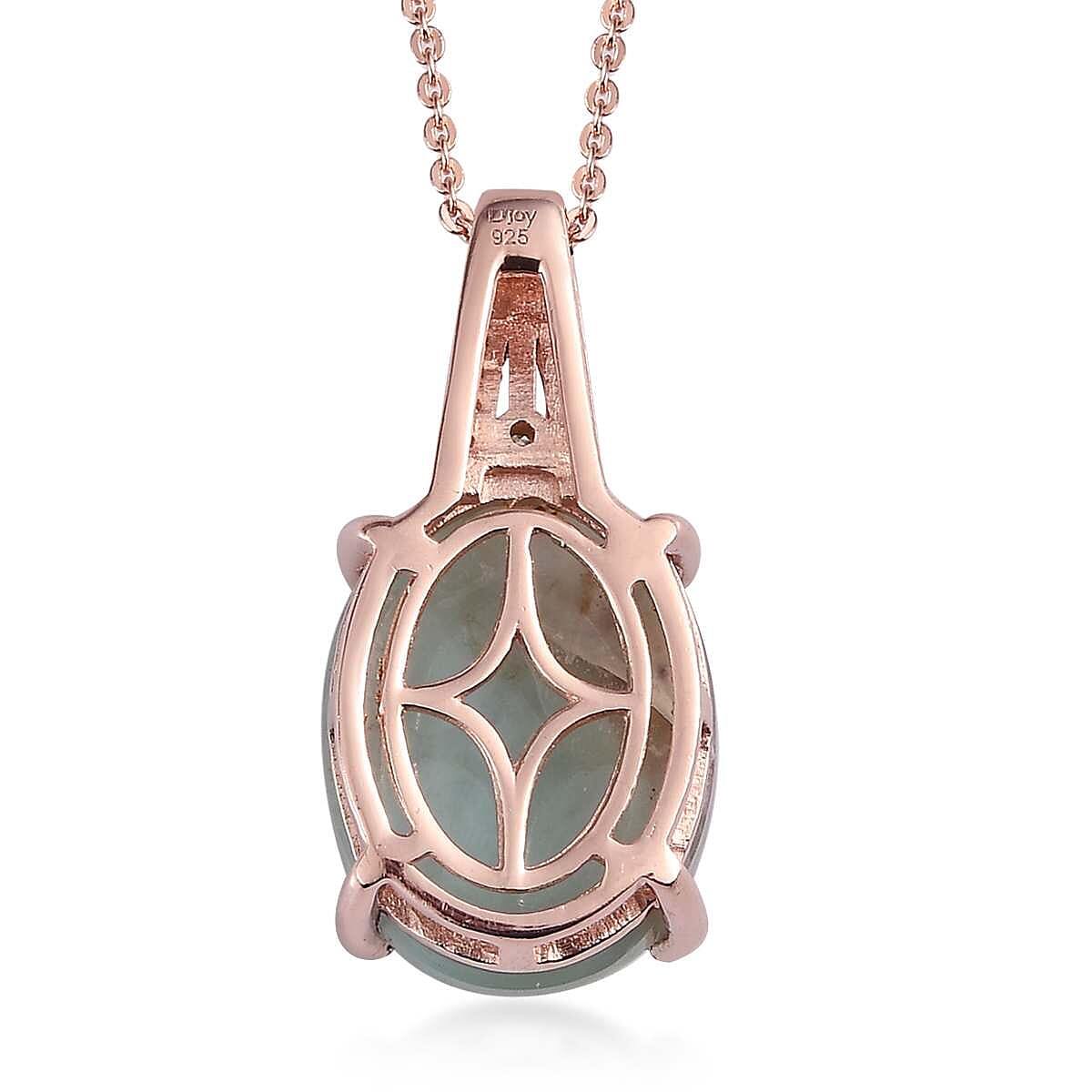 Premium Natural Zimbaprase and Natural Champagne Diamond Pendant Necklace 20 Inches in Vermeil Rose Gold Over Sterling Silver 9.80 ctw