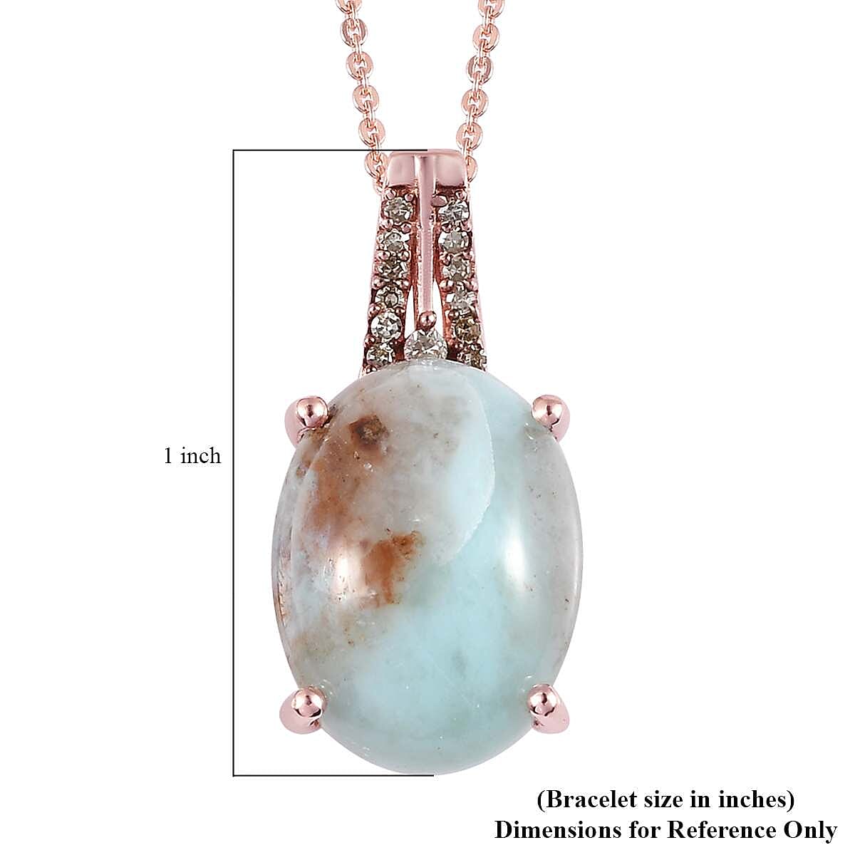 Premium Natural Zimbaprase and Natural Champagne Diamond Pendant Necklace 20 Inches in Vermeil Rose Gold Over Sterling Silver 9.80 ctw