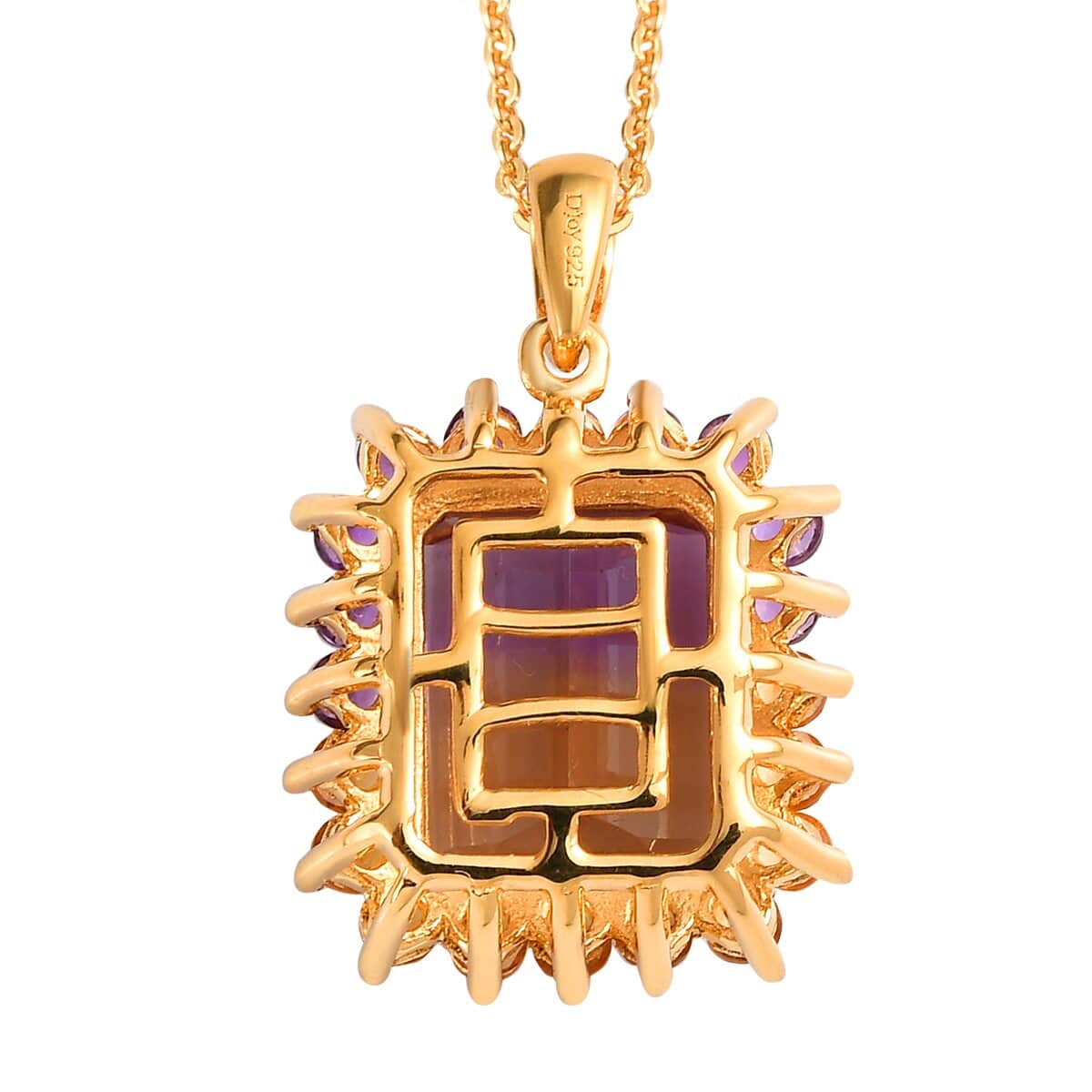 AAA Anahi Ametrine and Multi Gemstone Pendant Necklace 20 Inches in Vermeil Yellow Gold Over Sterling Silver 5.50 ctw image number 4