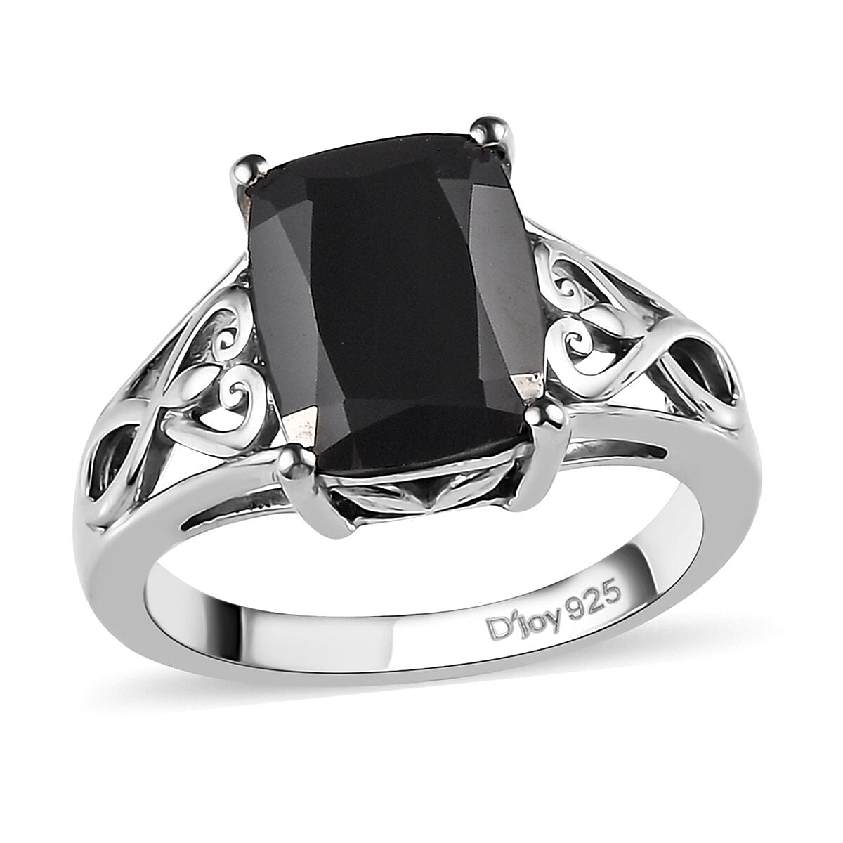 Doorbuster Natural Thai Black Spinel Solitaire Ring Stud Earrings and Solitaire Pendant in Platinum Over Sterling Silver 10.10 Grams 9.20 ctw image number 3