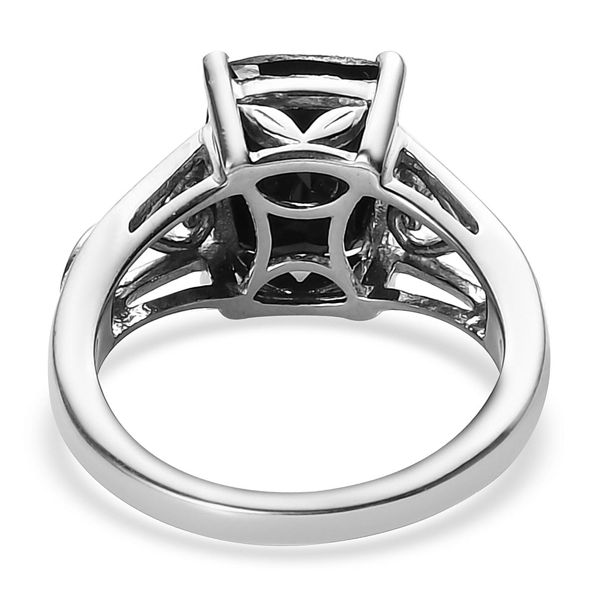 Thai Black Spinel Solitaire Ring (Size 10.0) Stud Earrings and Solitaire Pendant in Platinum Over Sterling Silver 9.20 ctw