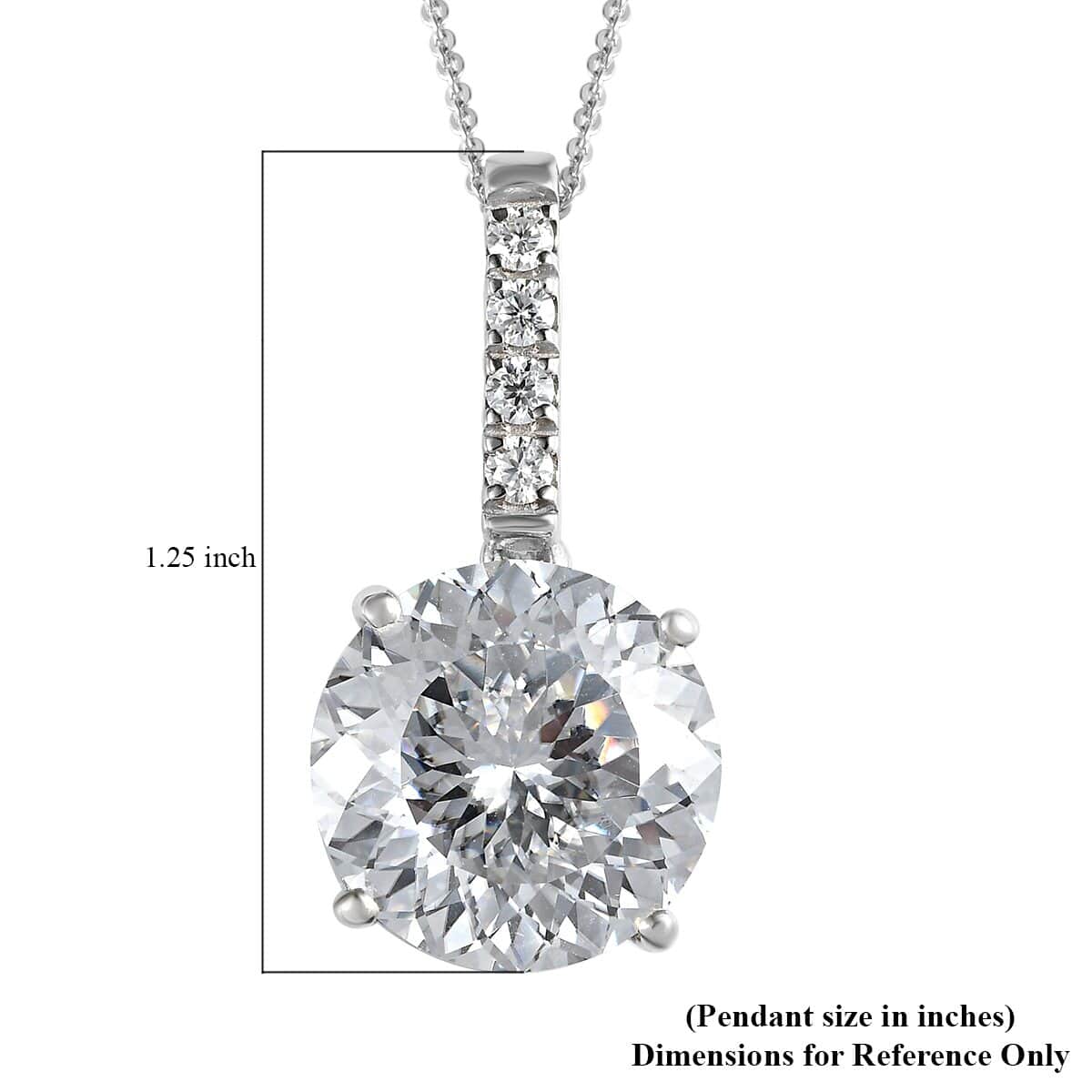 Doorbuster 100 Facet Moissanite Pendant Necklace 20 Inches in Platinum Over Sterling Silver 10.25 ctw image number 6