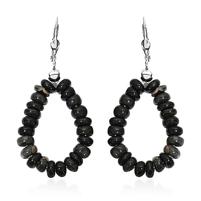 Ankur Treasure Chest Black Opal Beaded Earrings and Bracelet (6-8In) in Platinum Over Sterling Silver 49.25 ctw
