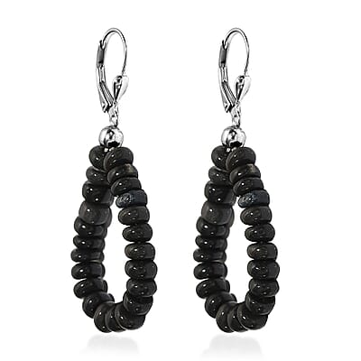 Ankur Treasure Chest Black Opal Beaded Earrings and Bracelet (6-8In) in Platinum Over Sterling Silver 49.25 ctw