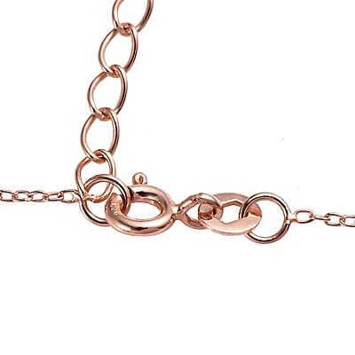 Premium Radiant Ember Garnet and White Zircon 1.75 ctw Pendant Necklace in 18K Vermeil Rose Gold Over Sterling Silver 20 Inches