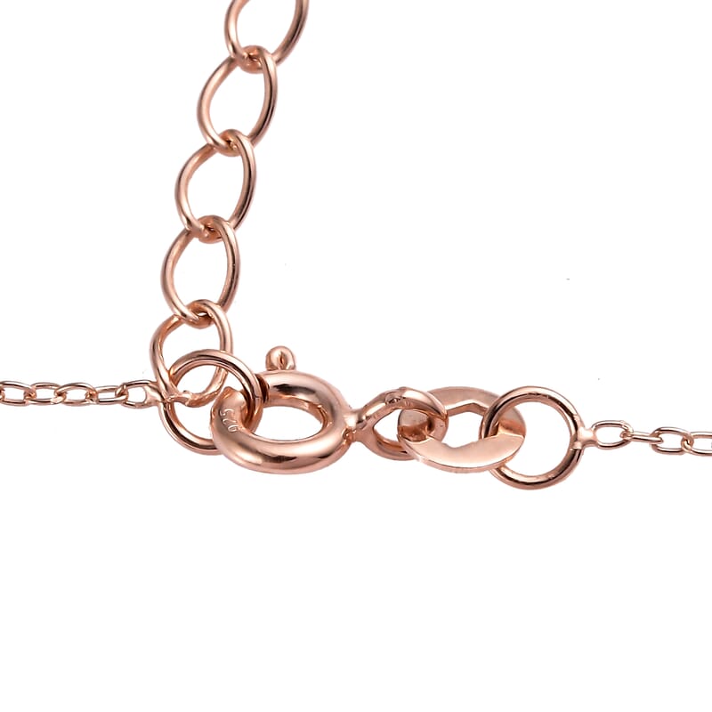Premium Radiant Ember Garnet and White Zircon 1.75 ctw Pendant Necklace in 18K Vermeil Rose Gold Over Sterling Silver 20 Inches