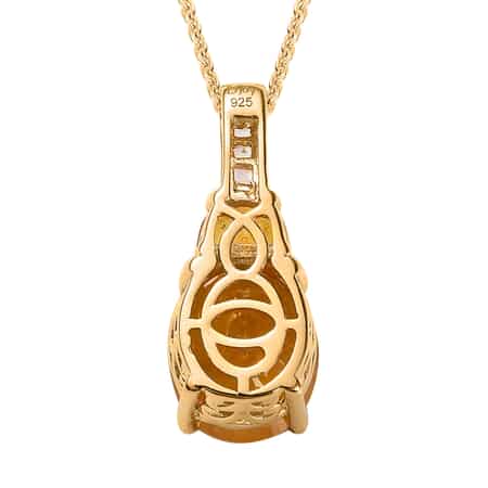 Buy Yellow Sapphire (FF) and White Topaz Pendant Necklace 20 Inches in  Vermeil Yellow Gold Over Sterling Silver 8.15 ctw at
