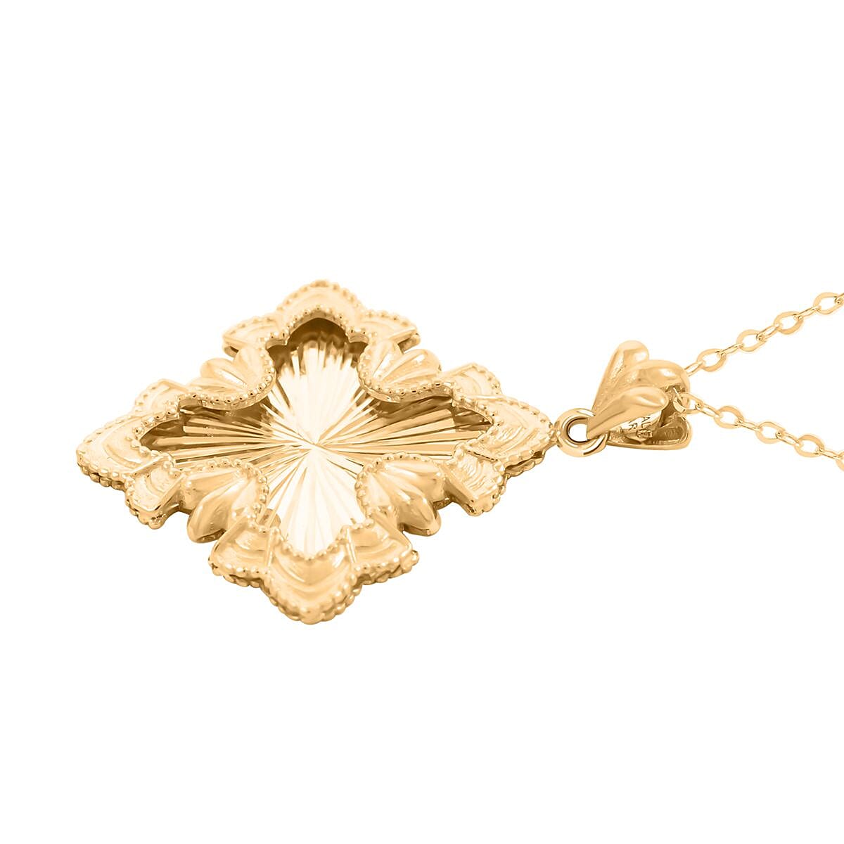 Raggio Cross Italian 14K Yellow Gold Pendant Necklace 18 Inches 2.85 Grams image number 3