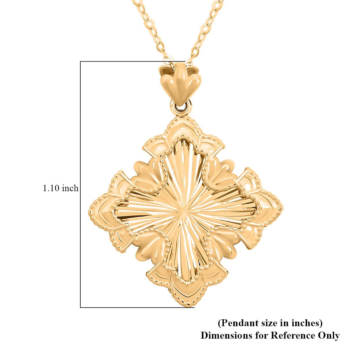 Raggio Cross Italian 14K Yellow Gold Pendant Necklace 18 Inches 2.85 Grams