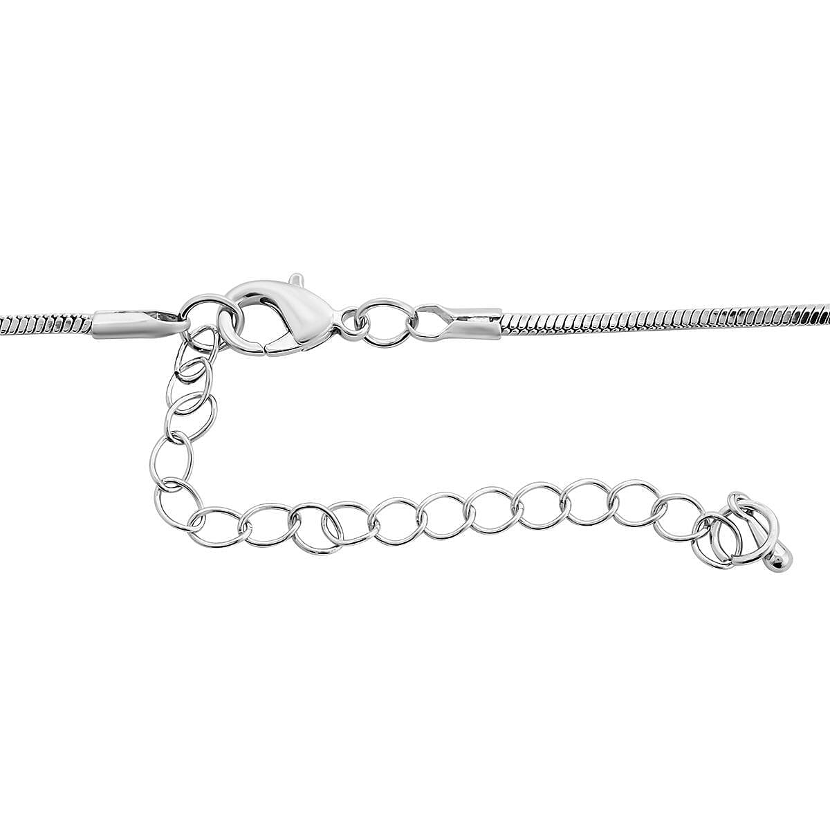 White Crystal and Opalite Crescent Moon Pendant Necklace 29-31 Inches in Silvertone 5.00 ctw image number 4