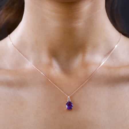 Buy Amethyst Solitaire Pendant Necklace 20 Inches in Vermeil Rose Gold Over  Sterling Silver 2.65 ctw at