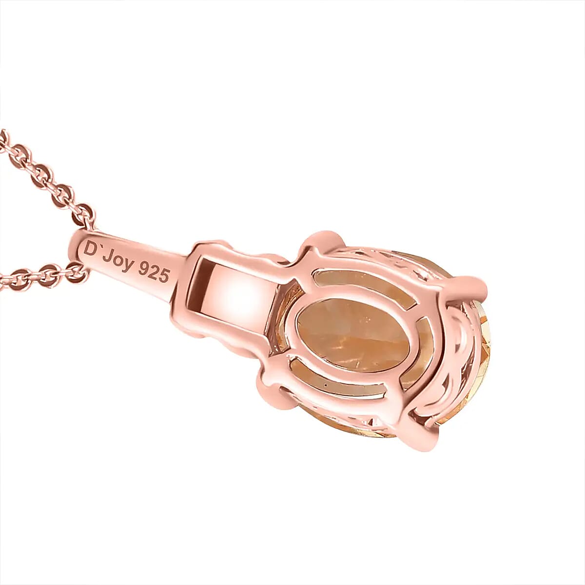 Brazilian Citrine Pendant Necklace 20 Inches in Vermeil Rose Gold Over Sterling Silver 2.50 ctw image number 8