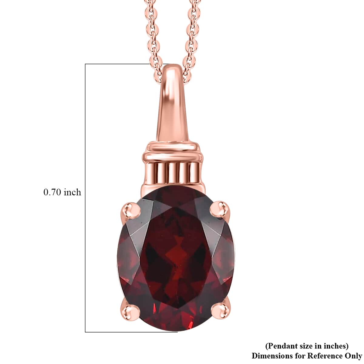 Buy Mozambique Garnet Solitaire Pendant Necklace 20 Inches in