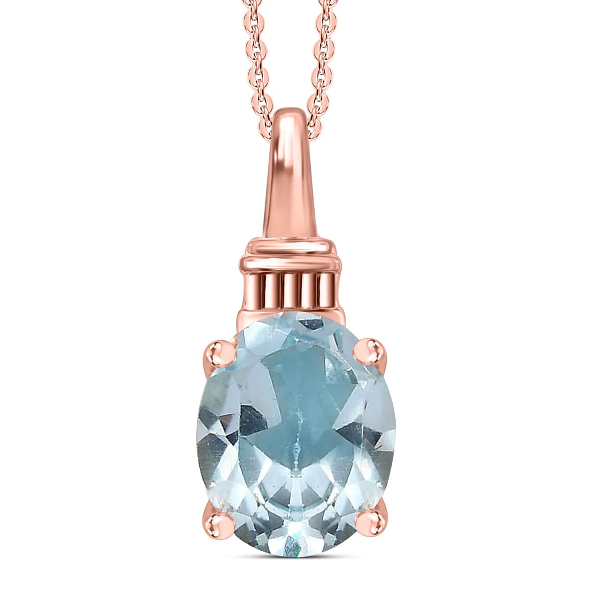 Buy Sky Blue Topaz Solitaire Pendant Necklace 20 Inches in Vermeil