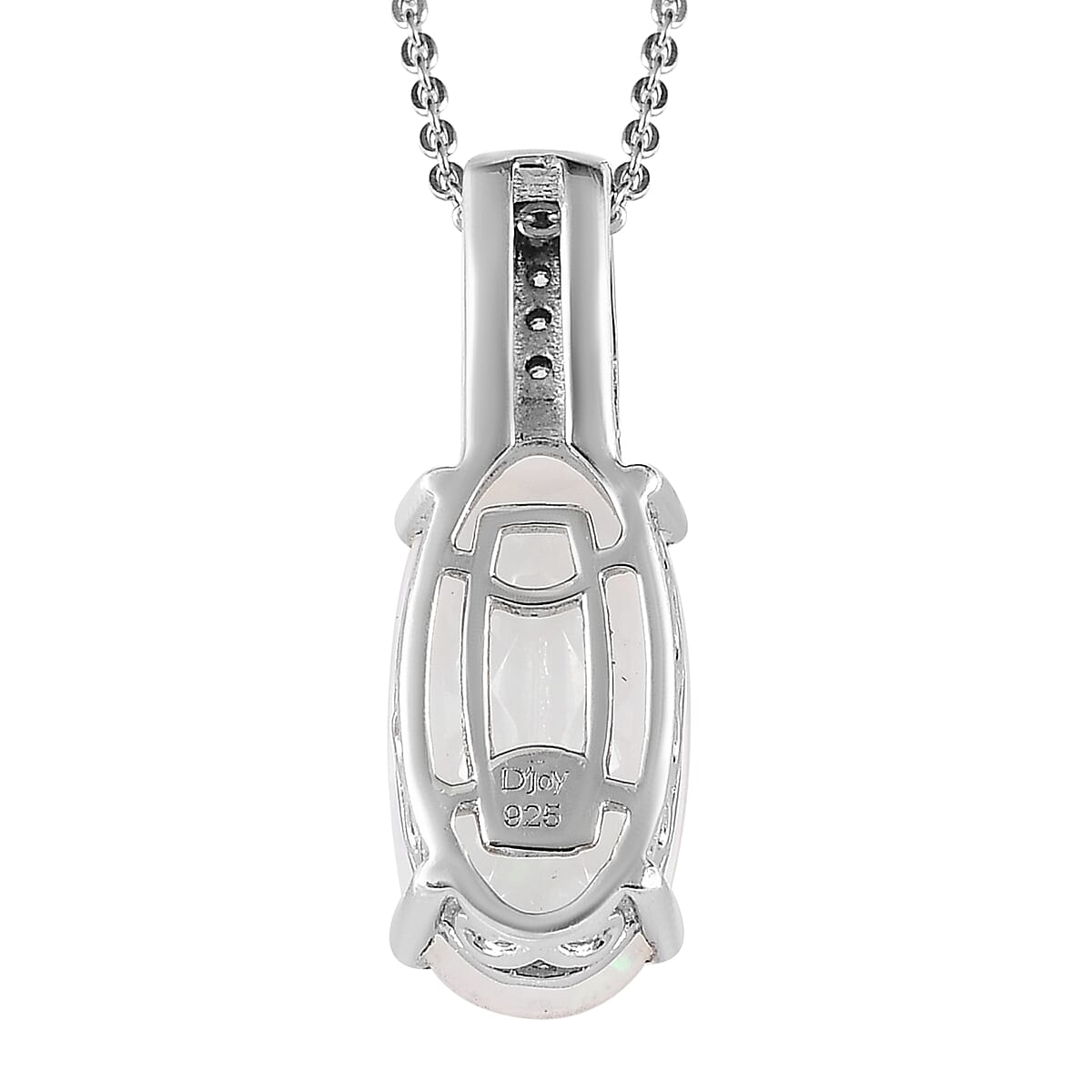 AAA Ethiopian Welo Opal and Moissanite Pendant Necklace 20 Inches in Platinum Over Sterling Silver 2.90 ctw
